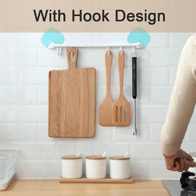 Alt view image 7 of 7 - Electric Candle Lighter USB Type C Rechargeable Lighter Steel Shell & Hanging Hook with 360° Flexible Neck(Black, 3)