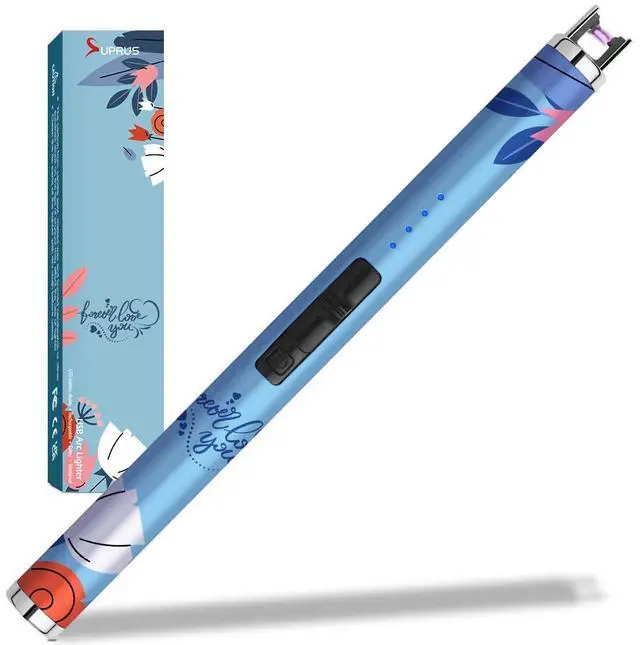 Main image of Candle Arc USB Type C Lighter Electric Lighter with Upgraded LED Battery Display Safety Switch Rechargeable Flameless Plasma Windproof Portable for Mothers Day (Blue)