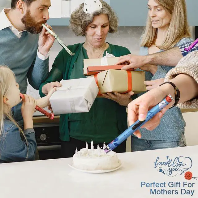 Alt view image 2 of 7 - Candle Arc USB Type C Lighter Electric Lighter with Upgraded LED Battery Display Safety Switch Rechargeable Flameless Plasma Windproof Portable for Mothers Day (Blue)