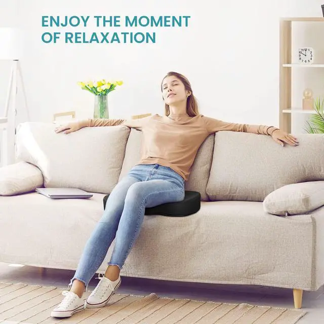 Alt view image 7 of 7 - Office Chair Seat Cushion, Cooling Gel Enhanced Memory Foam Cushion for Long Sitting - Back, Sciatica, Coccyx, Tailbone Pain Relief Pillow - for Office, Gaming, Car, Wheelchair - Black, Large