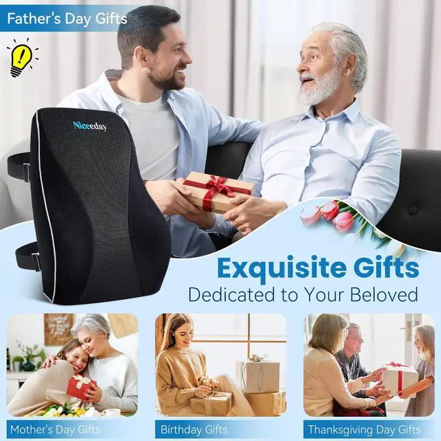 Alt view image 4 of 7 - Lumbar Support Pillow for Office Chair Car Back Support Pillow, Memory Foam Gaming Chair Desk Chair Back Cushion for Lower Back Pain Relief, Ergonomic Back Rest,Office Home Essentials