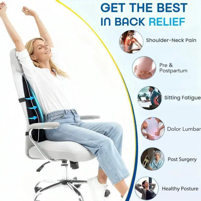 Alt view image 5 of 7 - Lumbar Support Pillow for Office Chair Car Back Support Pillow, Memory Foam Gaming Chair Desk Chair Back Cushion for Lower Back Pain Relief, Ergonomic Back Rest,Office Home Essentials