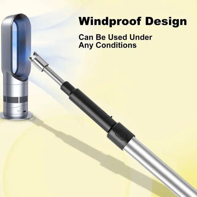 Alt view image 5 of 7 - Candle Arc Lighters Long Flexible Neck 70cm Rechargeable Telescopic Electric Flameless Lighter for Kitchen Fireplace Pilot Light BBQ Stove (Silver)