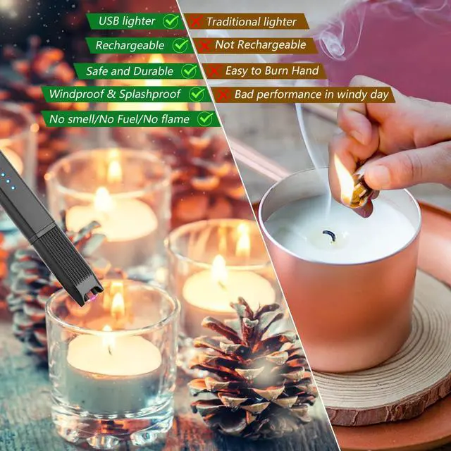 Alt view image 5 of 7 - Lighter Stocking Stuffers for Adults Wife Mom, Electric Candle Lighter for Women Mom Candle Lover Christmas Birthday Present Ideas Gifts, Cool Gadgets for Women Men 2025