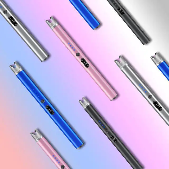 Alt view image 7 of 7 - 4 Pack Electric Candle Lighter Rechargeable USB Lighters Flameless Windproof Plasma Arc Lighters with Safety Lock Long Lighter for Candle BBQ Camping Birthday Party