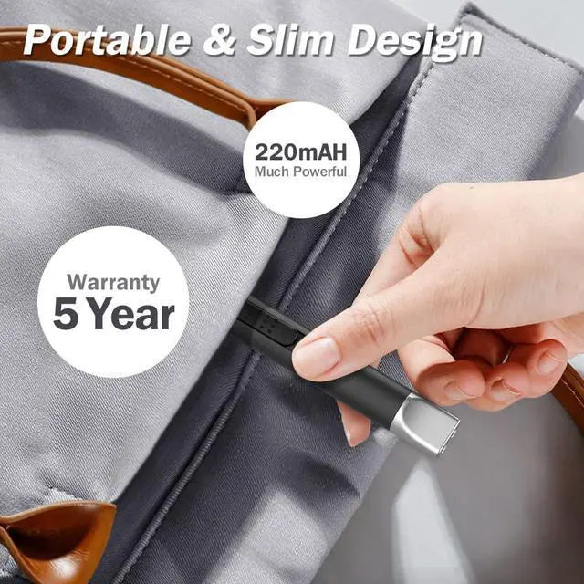 Alt view image 6 of 7 - Candle Lighter, Electric USB Rechargeable, Arc Plasma Electronic Windproof Flameless Long Lighter with Safety Switch Hook for Kitchen, Black & Black