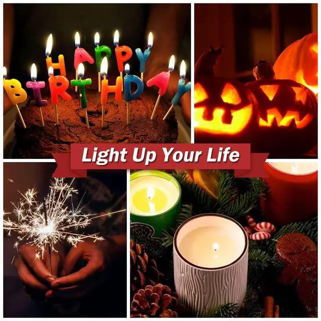 Alt view image 7 of 7 - Candle Lighter, Electric USB Rechargeable, Arc Plasma Electronic Windproof Flameless Long Lighter with Safety Switch Hook for Kitchen, Black & Black