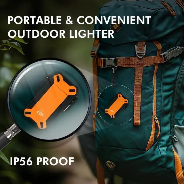 Alt view image 5 of 6 - Dual Arc USB Rechargeable Electric Camp Lighter with Retractable Flexible Long Neck Waterproof Windproof Lighter for Outdoor, Grill and Candle (Orange)
