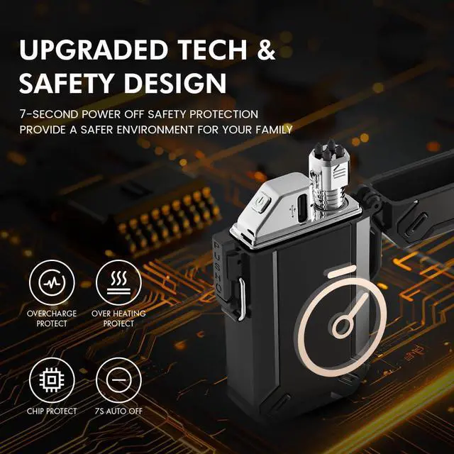 Alt view image 6 of 6 - Dual Arc USB Rechargeable Electric Camp Lighter with Retractable Flexible Long Neck Waterproof Windproof Lighter for Outdoor, Grill and Candle (Black)