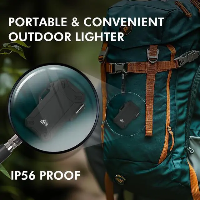 Alt view image 5 of 6 - Dual Arc USB Rechargeable Electric Camp Lighter with Retractable Flexible Long Neck Waterproof Windproof Lighter for Outdoor, Grill and Candle (Black)