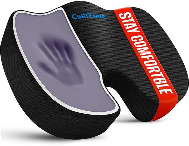 Main image of Seat Cushion - Memory Foam Office Chair Cushion for Sciatica, Tailbone & Back Pain Relief - Orthopedic Coccyx Pillow for Car, Airplane, Pregnancy & Long Sitting at Work, Black