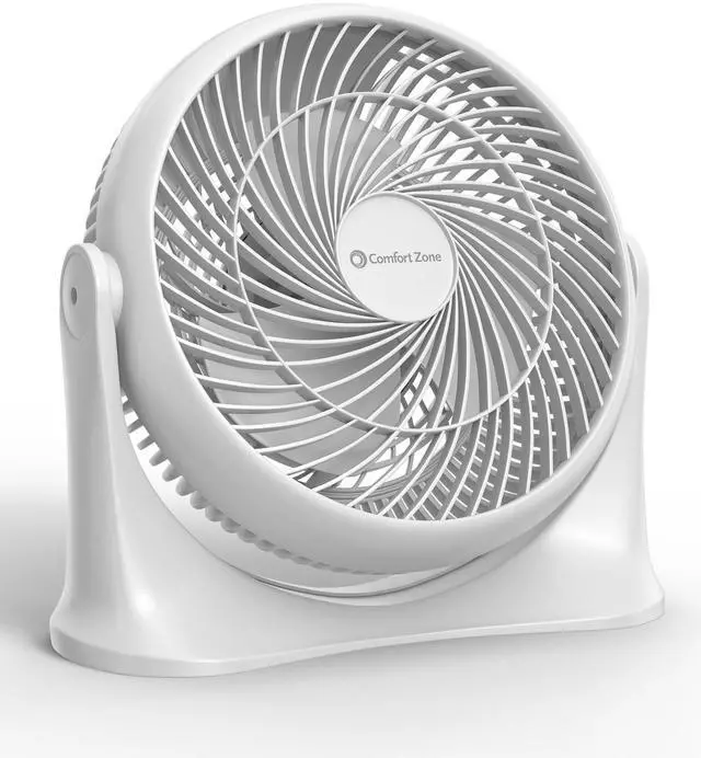 Main image of 11-Inch High-Velocity Tabletop Air Circulator Fan Quiet 3-Speed Personal Turbo Fan with 90° Adjustable Tilt & Carry Handle Compact Desk Fan for Home, Office, or Bedroom White