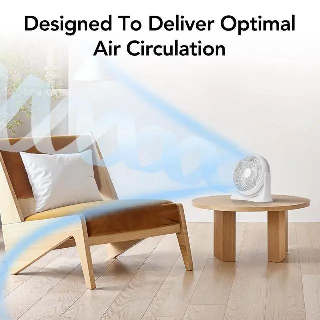 Alt view image 6 of 7 - 11-Inch High-Velocity Tabletop Air Circulator Fan Quiet 3-Speed Personal Turbo Fan with 90° Adjustable Tilt & Carry Handle Compact Desk Fan for Home, Office, or Bedroom White