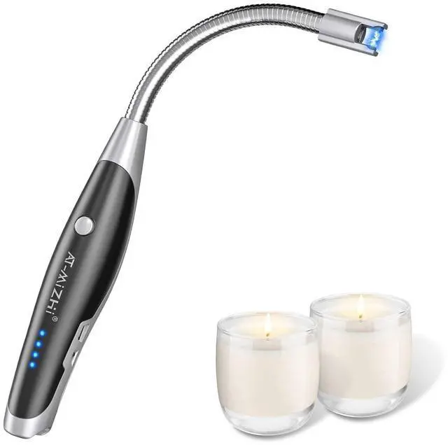 Main image of Candle Lighter, Long Neck Electric Lighter USB Rechargeable with 360° Flexible LED Display, Flameless and Windproof for Candles, BBQ, Cooking, Camping, Stove, Fireworks