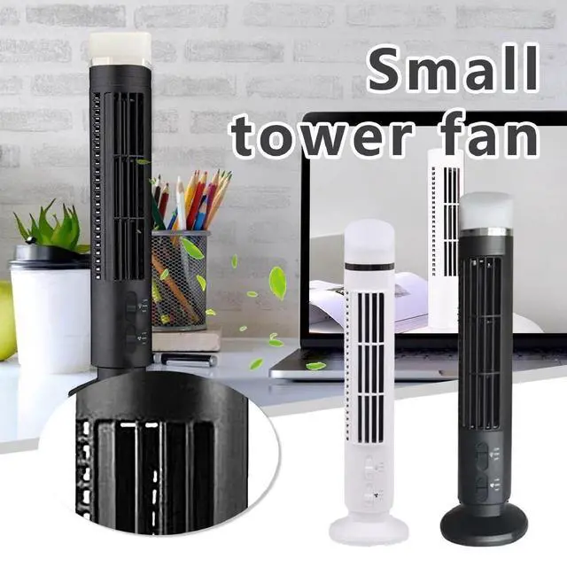 Alt view image 5 of 7 - Bladeless Tower Fan, 90 Degree Oscillation, Mini Vertical Fan with Light, Cooler and Conditioning for Room (White)