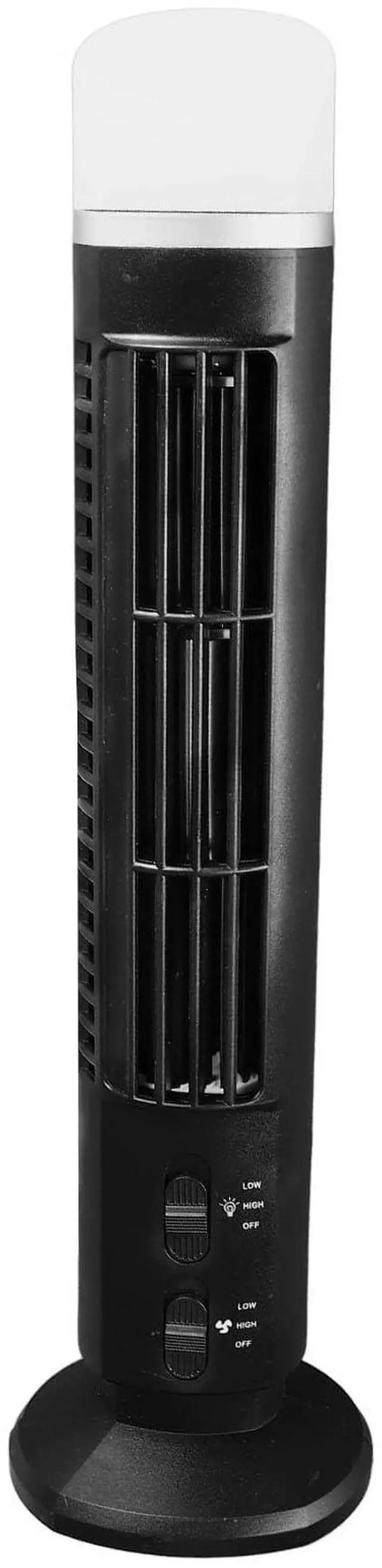 Main image of Bladeless Tower Fan 90 Degree Oscillating Quiet Portable USB Desk Fan,34 dB Quiet Electric Cooling Fan with Light for Home Bedroom Office (Black)