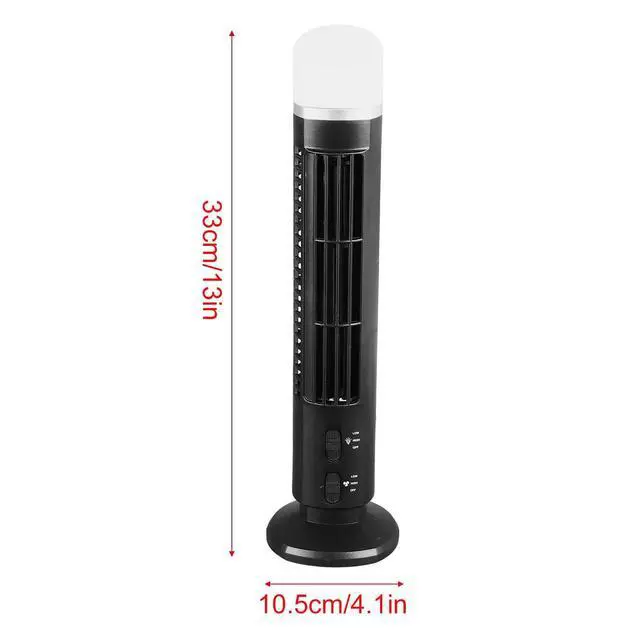 Alt view image 2 of 7 - Bladeless Tower Fan 90 Degree Oscillating Quiet Portable USB Desk Fan,34 dB Quiet Electric Cooling Fan with Light for Home Bedroom Office (Black)