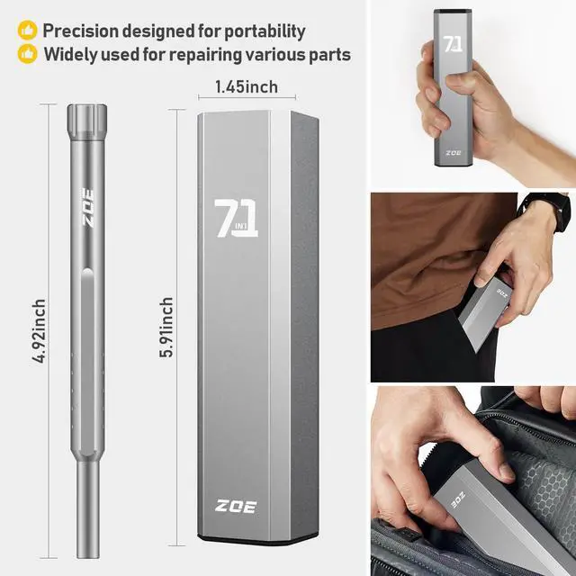 Alt view image 4 of 7 - Precision screwdriver set,71 in 1 small screwdriver set with case and magnetizer,Mini magnetic screwdriver set for Tablets,PC,phones,Watches,Toys,Cameras,Eye glass repairing kit,mini tool kit