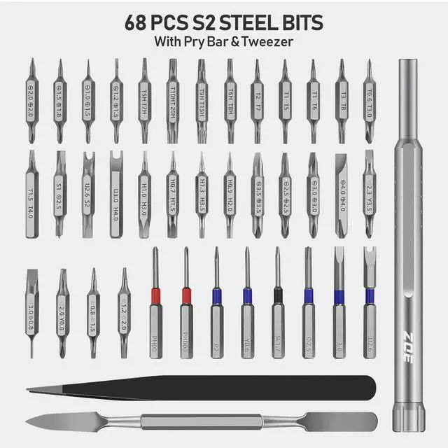 Alt view image 5 of 7 - Precision screwdriver set,71 in 1 small screwdriver set with case and magnetizer,Mini magnetic screwdriver set for Tablets,PC,phones,Watches,Toys,Cameras,Eye glass repairing kit,mini tool kit