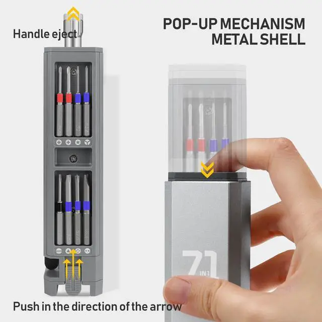 Alt view image 6 of 7 - Precision screwdriver set,71 in 1 small screwdriver set with case and magnetizer,Mini magnetic screwdriver set for Tablets,PC,phones,Watches,Toys,Cameras,Eye glass repairing kit,mini tool kit