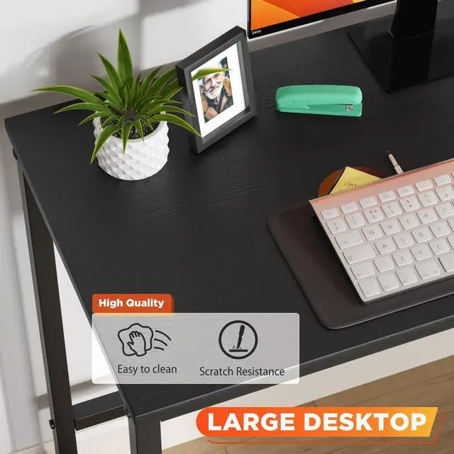 Alt view image 4 of 7 - 39 Inch L-Shaped Computer Desk,Gaming Desk with Durable Metal Frame,Corner Desk with Reversible Storage Shelves for Home Office Gaming Study,Black (39 inch)