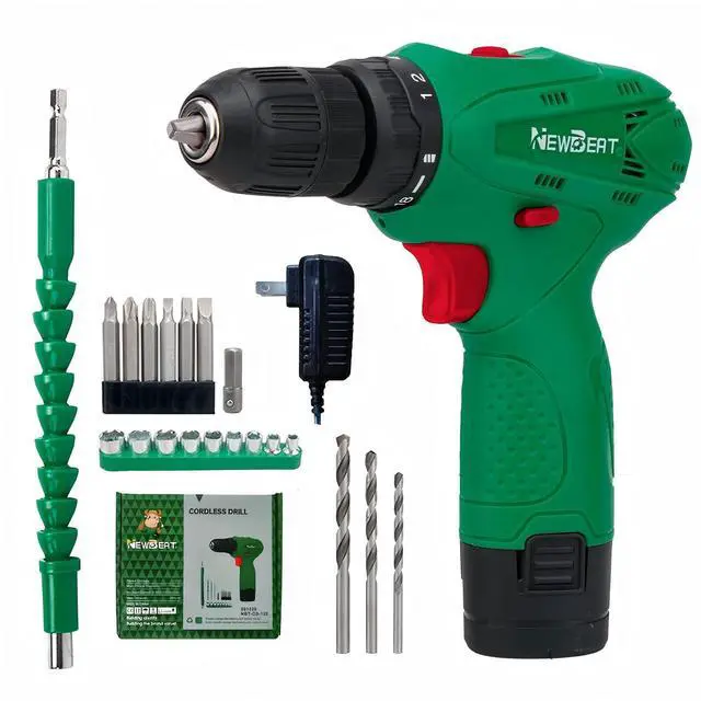 Main image of Cordless Drill Set, 12V Power Drill Driver with Battery and Charger, 3/8" Keyless Chuck, 2 Variable Speed, 18+1 Torque Setting, Cordless Drill Driver Kit for Home and DIY Project