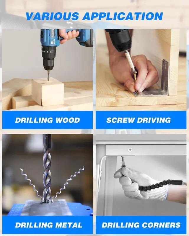 Alt view image 5 of 6 - 20V Cordless Brushless Drill Set 3/8-Inch Chuck Electric Screwdriver with 2 Variable Speed LED Light 22+1 Torque Setting Electric Drill Kit for Drilling Brick Wall, Metal, Wood Tool