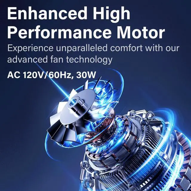 Alt view image 4 of 7 - 13" Tower Fan for Bedroom, 23ft/s Bladeless Desk Fan with 3 Speeds, 80 Degree Oscillating, Quiet Operation, Compact & Portable Table Fan for Bedroom Home Office Desktop