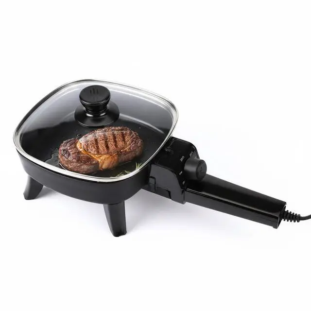 Main image of 7" Electric Skillet with Lid, Electric Non-Stick Ceramic Fying Pan,Adjustable Temperature Control, 600W Single Serve Grill for Breakfast, Cooking for Pancakes, Eggs, Sausage