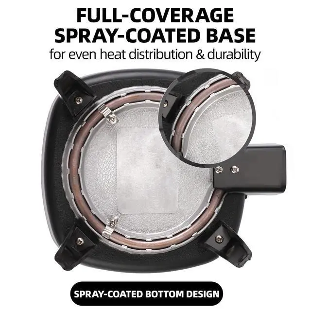 Alt view image 5 of 5 - 7" Electric Skillet with Lid, Electric Non-Stick Ceramic Fying Pan,Adjustable Temperature Control, 600W Single Serve Grill for Breakfast, Cooking for Pancakes, Eggs, Sausage