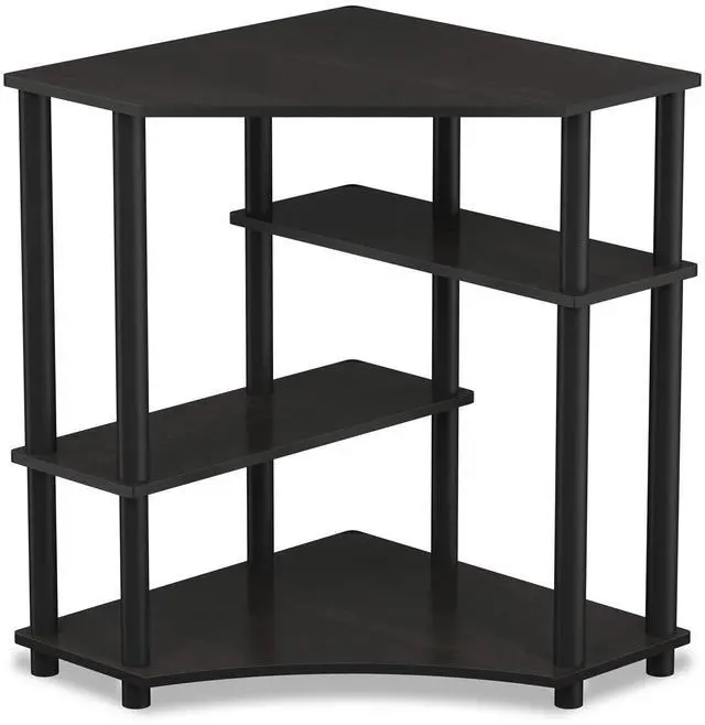 Main image of TURN-N-TUBE Desk, Gaming Desk with Shelves, Corner Computer Desk with Shelves, Office Desk, Space Saving, For Home Office, Bedroom, Espresso