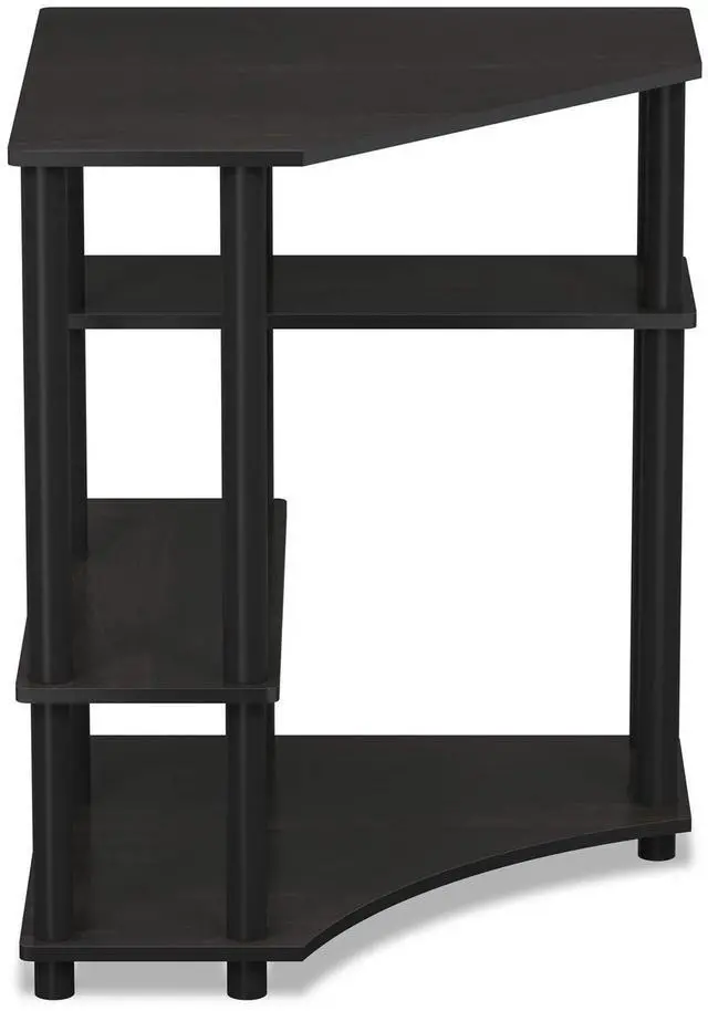 Alt view image 3 of 7 - TURN-N-TUBE Desk, Gaming Desk with Shelves, Corner Computer Desk with Shelves, Office Desk, Space Saving, For Home Office, Bedroom, Espresso