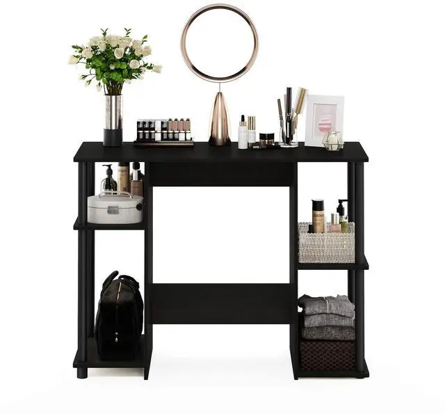 Alt view image 4 of 7 - JAYA Desk, 38.4" Wide Gaming Desk, Computer Study Desk, Office Desk with Side Shelves, Open Storage, for Home Office, Bedroom, Dorm, Study Room, Espresso