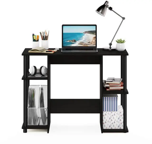 Alt view image 3 of 7 - JAYA Desk, 38.4" Wide Gaming Desk, Computer Study Desk, Office Desk with Side Shelves, Open Storage, for Home Office, Bedroom, Dorm, Study Room, Espresso