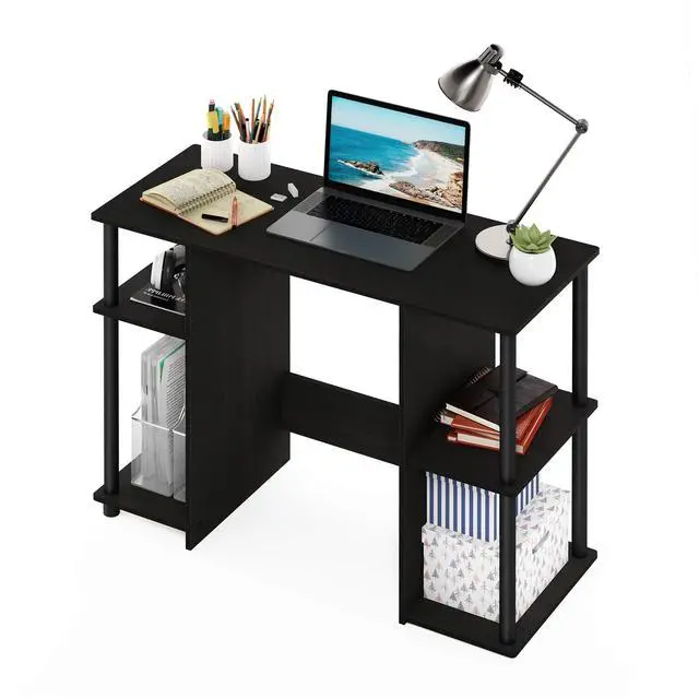 Alt view image 6 of 7 - JAYA Desk, 38.4" Wide Gaming Desk, Computer Study Desk, Office Desk with Side Shelves, Open Storage, for Home Office, Bedroom, Dorm, Study Room, Espresso
