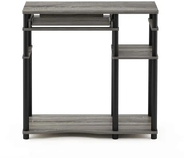 Alt view image 6 of 7 - Abbott Computer Desk with Bookshelf, French Oak Grey/Black