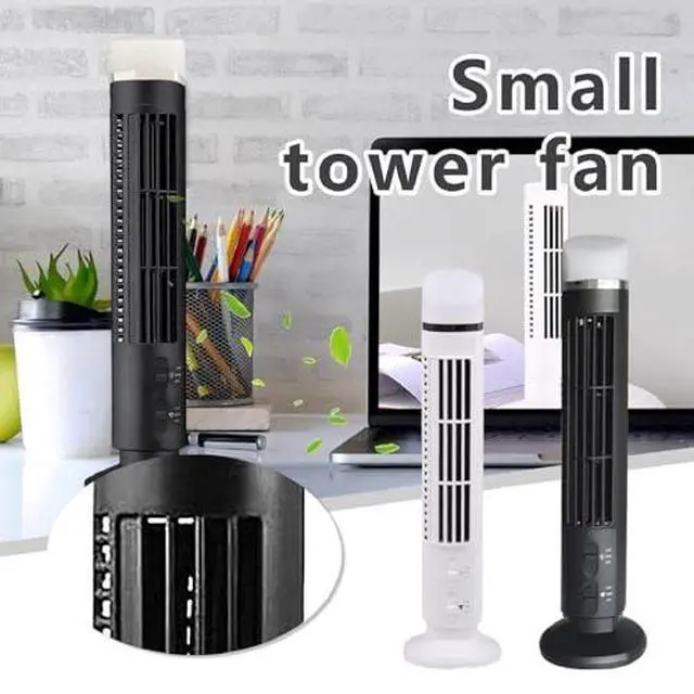 Alt view image 2 of 7 - Tower Fan for Bedroom, 90 Degree Oscillating Desktop Tower Cooling Fan, Quiet Standing Fan Portable USB Desk Fan with Light, Electric Fan for Home Bedroom Office