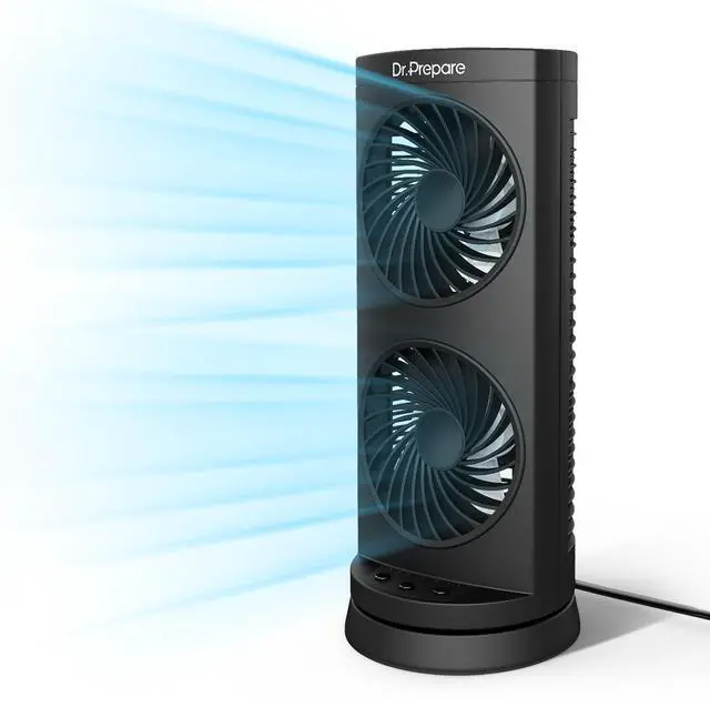 Main image of Tower Fan Oscillating Fan, Portable Desk Fan with 3-Speed Options, Dual Air Circulation, 110° Oscillation, 3 Timers, Personal Quiet Table Fan for Home Office Desktop Bedroom, 13 inch