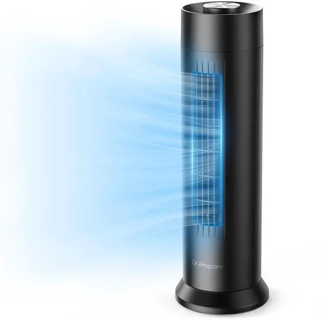 Main image of Tower Fan, 28dB Quiet Desk Fan, 3Speeds, 80° Oscillation, Detachable Washable Bladeless Design, 16 Inch Portable Table Fan for Room, Home, Office,Black