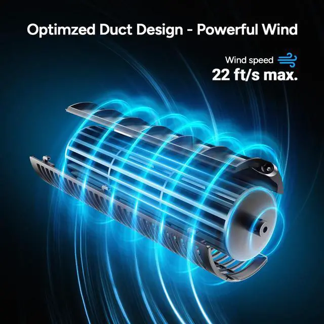 Alt view image 6 of 7 - Tower Fan, 28dB Quiet Desk Fan, 3Speeds, 80° Oscillation, Detachable Washable Bladeless Design, 16 Inch Portable Table Fan for Room, Home, Office,Black