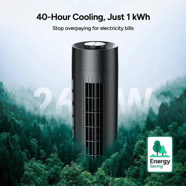 Alt view image 7 of 7 - Tower Fan, 28dB Quiet Desk Fan, 3Speeds, 80° Oscillation, Detachable Washable Bladeless Design, 16 Inch Portable Table Fan for Room, Home, Office,Black