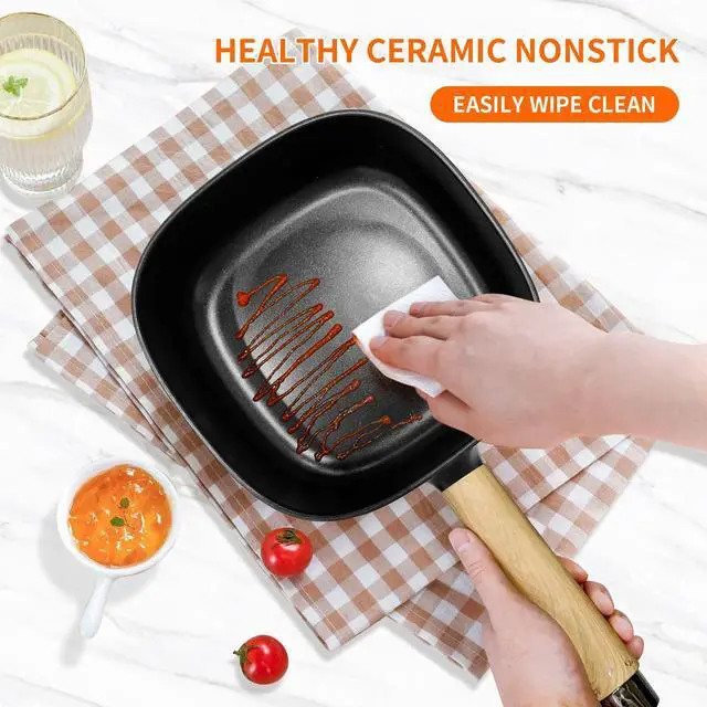 Alt view image 5 of 6 - Hot Pot Electric 2L, Cermic Glaze Non-Stick Frying Pan 8 Inch, Portable Travel Cooker for Ramen/Steak/Fried Rice/Oatmeal/Soup, with Dual Power Control (Silicone Spatula Included)