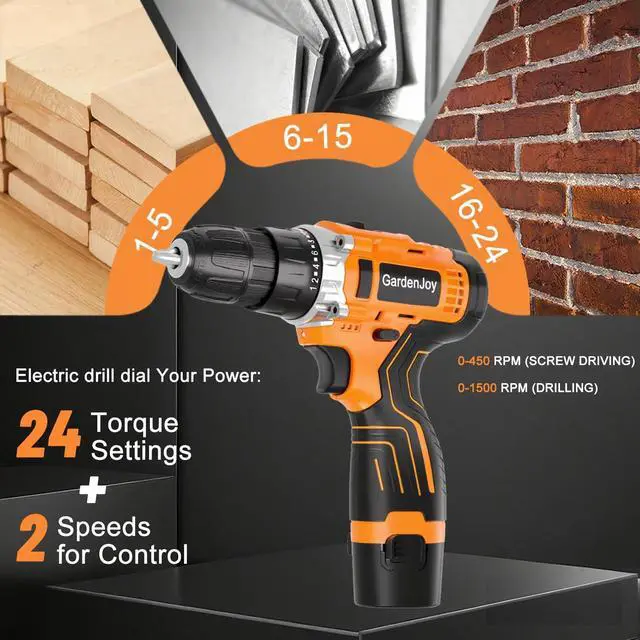Alt view image 3 of 4 - 12V Cordless Electric Drill Driver Set, Powerful Lightweight Portable Rechargeable Screwdriver 42pcs Accessories,2-Speed, 24+1 Position for Wood/Wall Drilling & Screw Driving, Home DIY Tool woman man