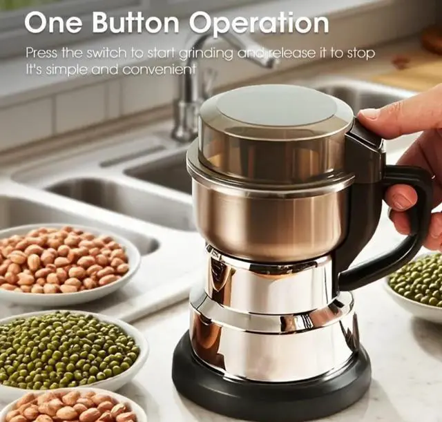 Alt view image 4 of 4 - spice grinder electricElectric Coffee and Spice Grinder, Multi-Function Pulverizer, Stainless Steel, 10.5 x 10.5 x 17.5 cm