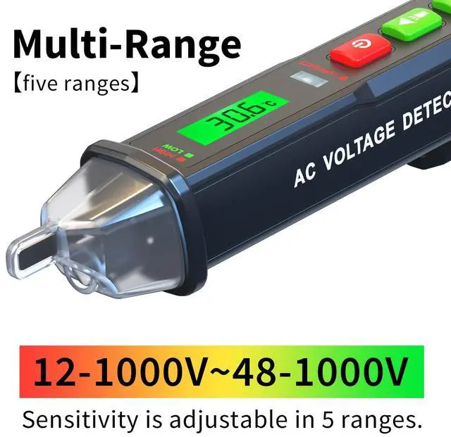 Alt view image 2 of 7 - ZOYI ZT-DB03 AC Voltage Detector-5 Sensitivity Gears-Dual-Range 12V-1000V/48V-1000V, Non-Contact Voltage Tester Pen with Break-Point Testing,Flashlight, Electrical Tester for Home,Electricians&DIY