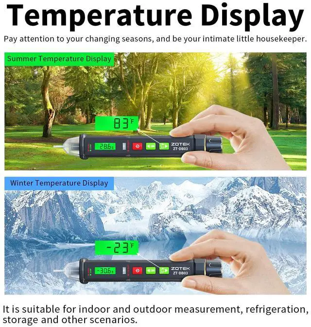 Alt view image 3 of 7 - ZOYI ZT-DB03 AC Voltage Detector-5 Sensitivity Gears-Dual-Range 12V-1000V/48V-1000V, Non-Contact Voltage Tester Pen with Break-Point Testing,Flashlight, Electrical Tester for Home,Electricians&DIY