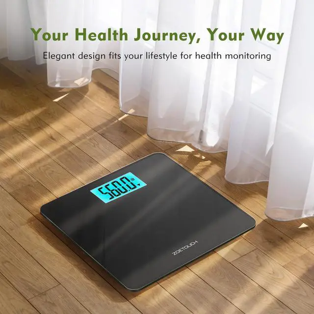 Alt view image 3 of 7 - 560lbs Bathroom Scale for Body Weight Over 500 lbs, Accurate Digital Weighing Machine with Wide Platform 12.2" x 12.9", Large Backlit LCD Display,High Capacity for Heavy Duty Seniors