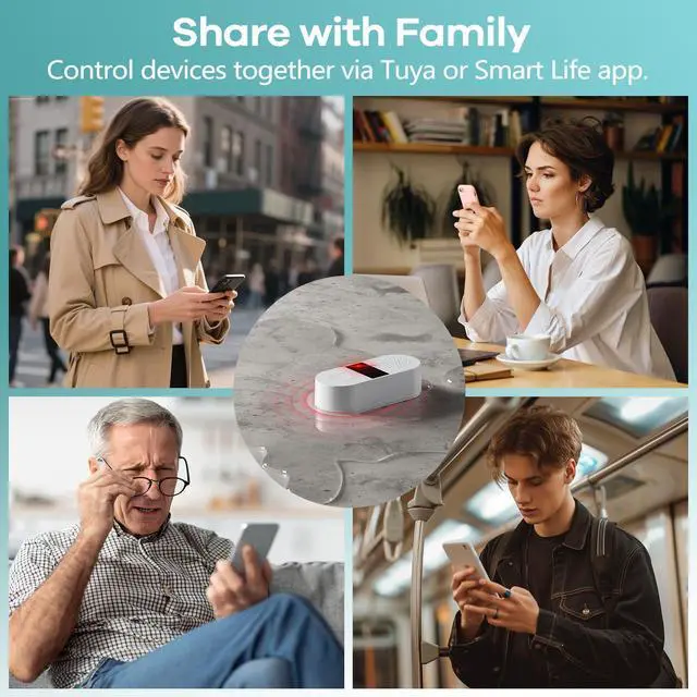 Alt view image 4 of 7 - WiFi Water Leak Detector 4 Pack - Smart Water Leak Sensors with Tuya App Alerts, 130dB Loud Siren, 39" Extended Probe, Battery Powered, No Hub Required for Kitchen Bathroom Basement Laundry Room