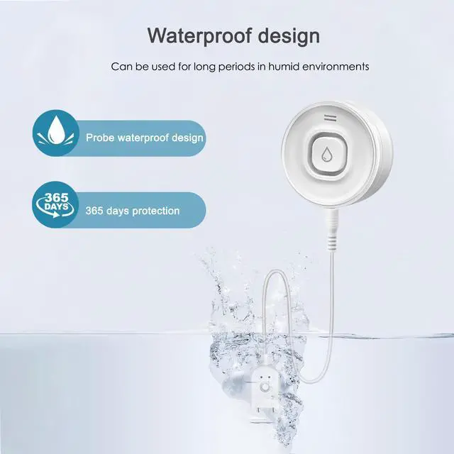 Alt view image 6 of 7 - Wi-Fi Water Leak Detector, 100dB Adjustable Audio Alarm Sensor, Sensitive Leak and Drip Alert Alert with Remotely Email/APP Push, Suit for Home and Basement