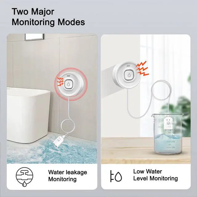 Alt view image 7 of 7 - Wi-Fi Water Leak Detector, 100dB Adjustable Audio Alarm Sensor, Sensitive Leak and Drip Alert Alert with Remotely Email/APP Push, Suit for Home and Basement